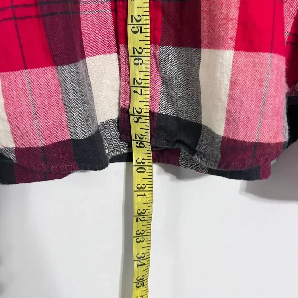 Vintage J Crew Mens Flannel-Slim Fit Shirt Size L Multicolor Plaid Long Sleeve